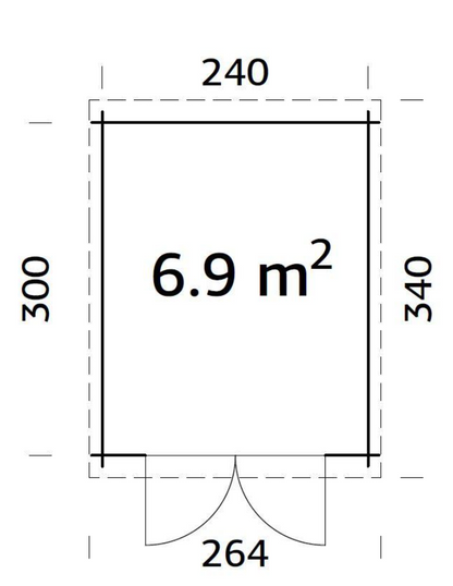 Šķūnis dārzam Elīna 6.9 m²