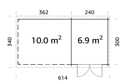 Šķūnis dārzam Elīna 6.9 + 10.0 m² - HOLDORS