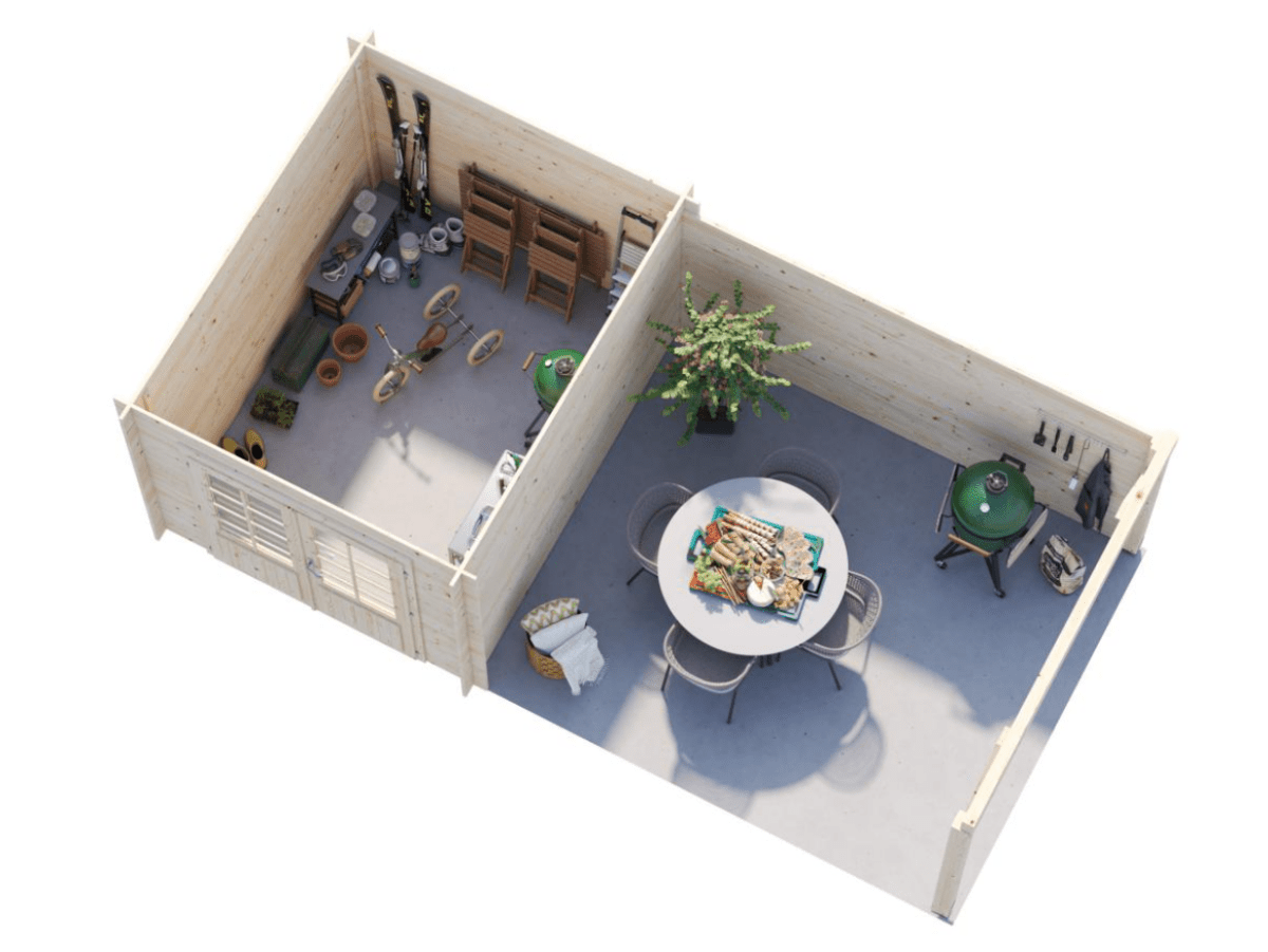 Šķūnis dārzam Elīna 6.9 + 10.0 m² - HOLDORS
