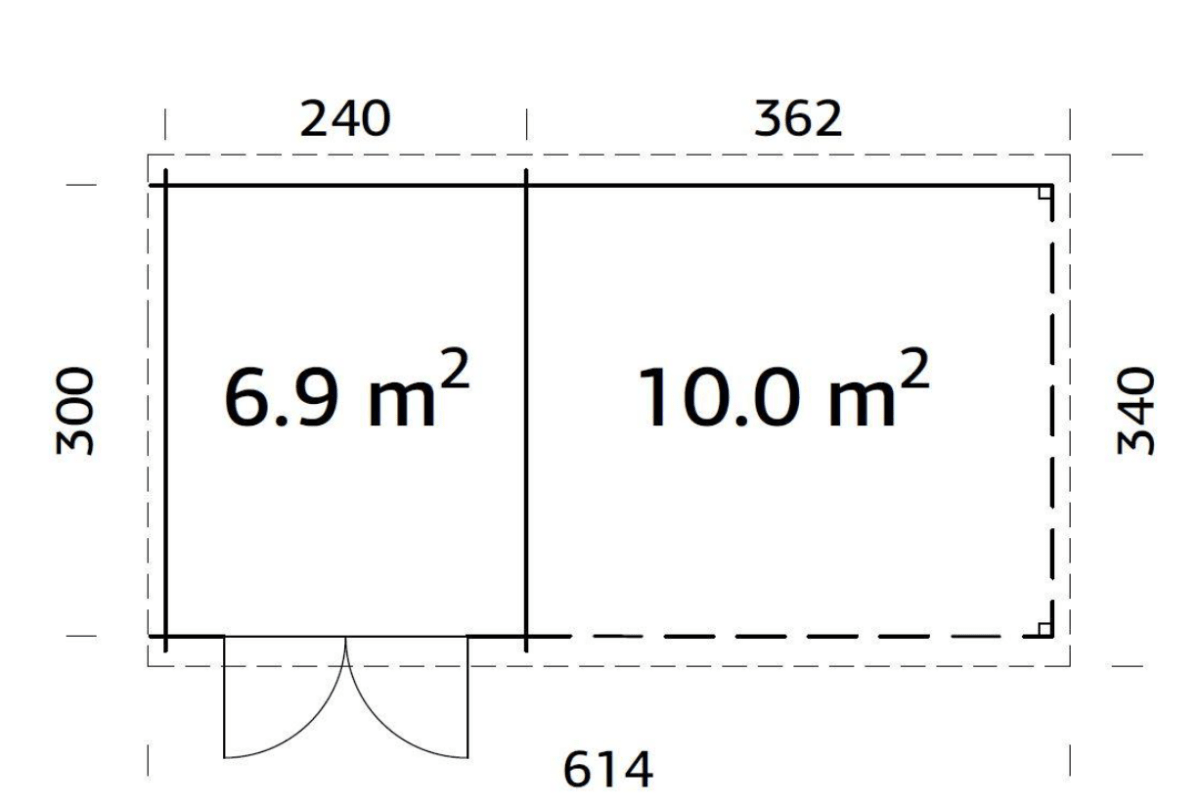Šķūnis dārzam Elīna 6.9 + 10.0 m² - HOLDORS