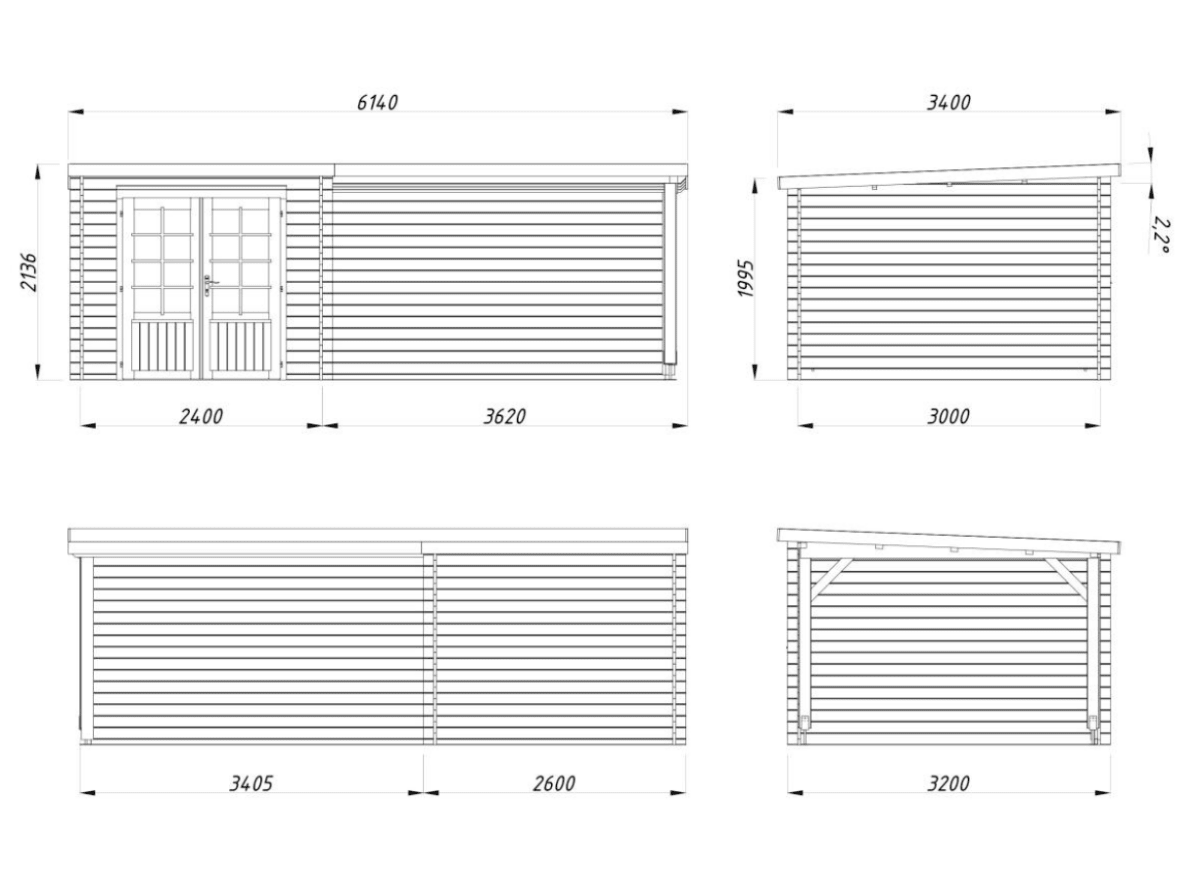 Šķūnis dārzam Elīna 6.9 + 10.0 m² - HOLDORS
