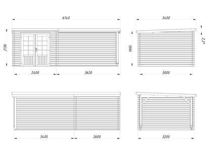 Šķūnis dārzam Elīna 6.9 + 10.0 m² - HOLDORS
