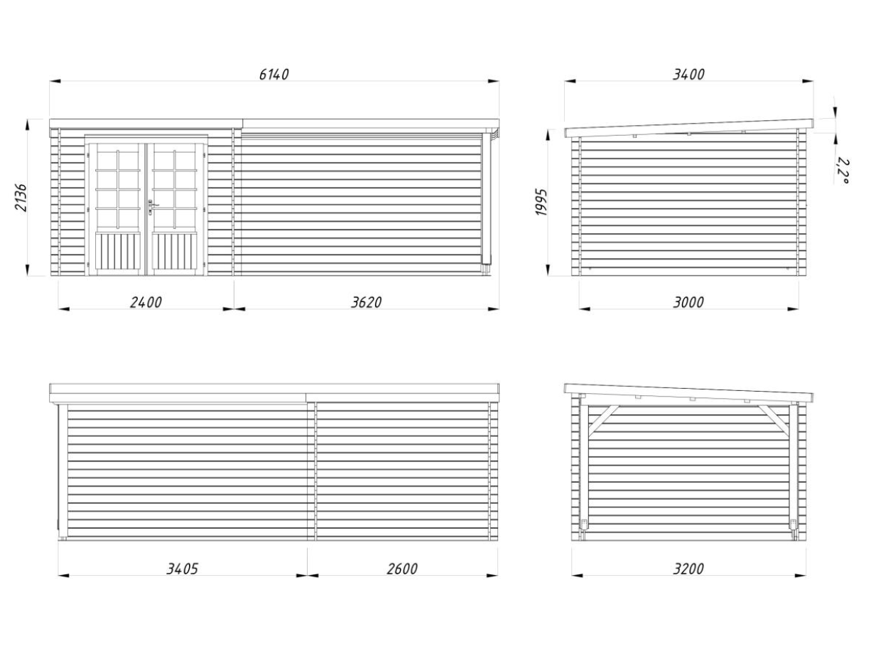 Šķūnis dārzam Elīna 6.9 + 10.0 m²