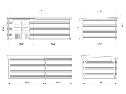 Šķūnis dārzam Elīna 6.9 + 10.0 m²