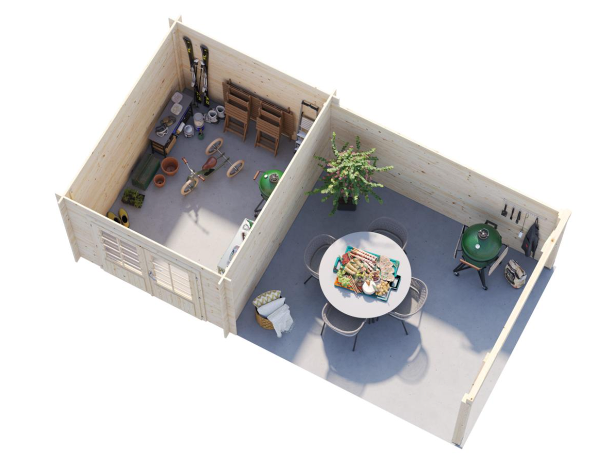 Šķūnis dārzam Elīna 6.9 + 10.0 m²