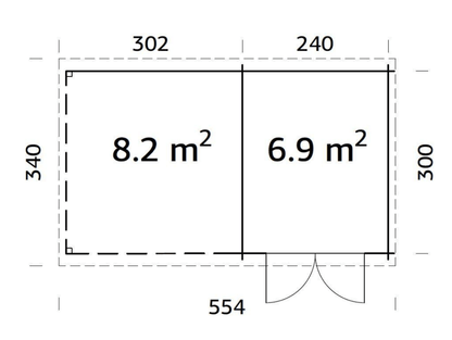 Šķūnis dārzam Elīna 6.9 + 8.2 m² - HOLDORS