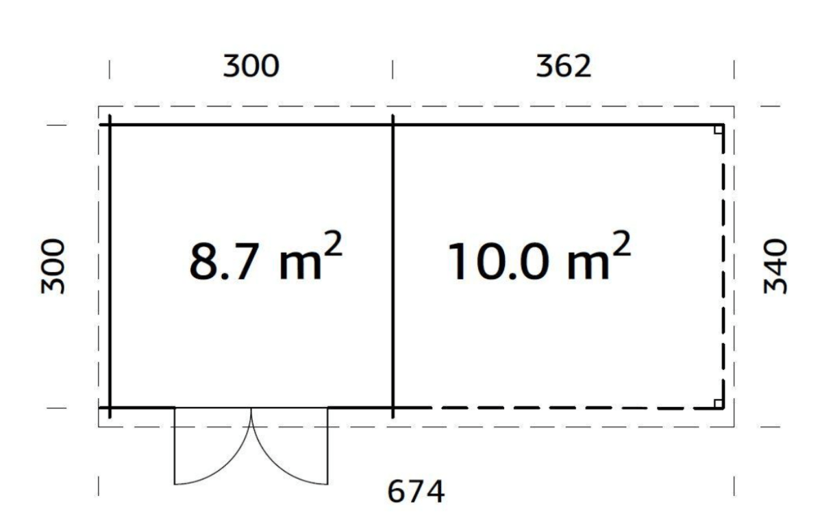 Šķūnis dārzam Elīna 8.7 + 10.0 m² - HOLDORS
