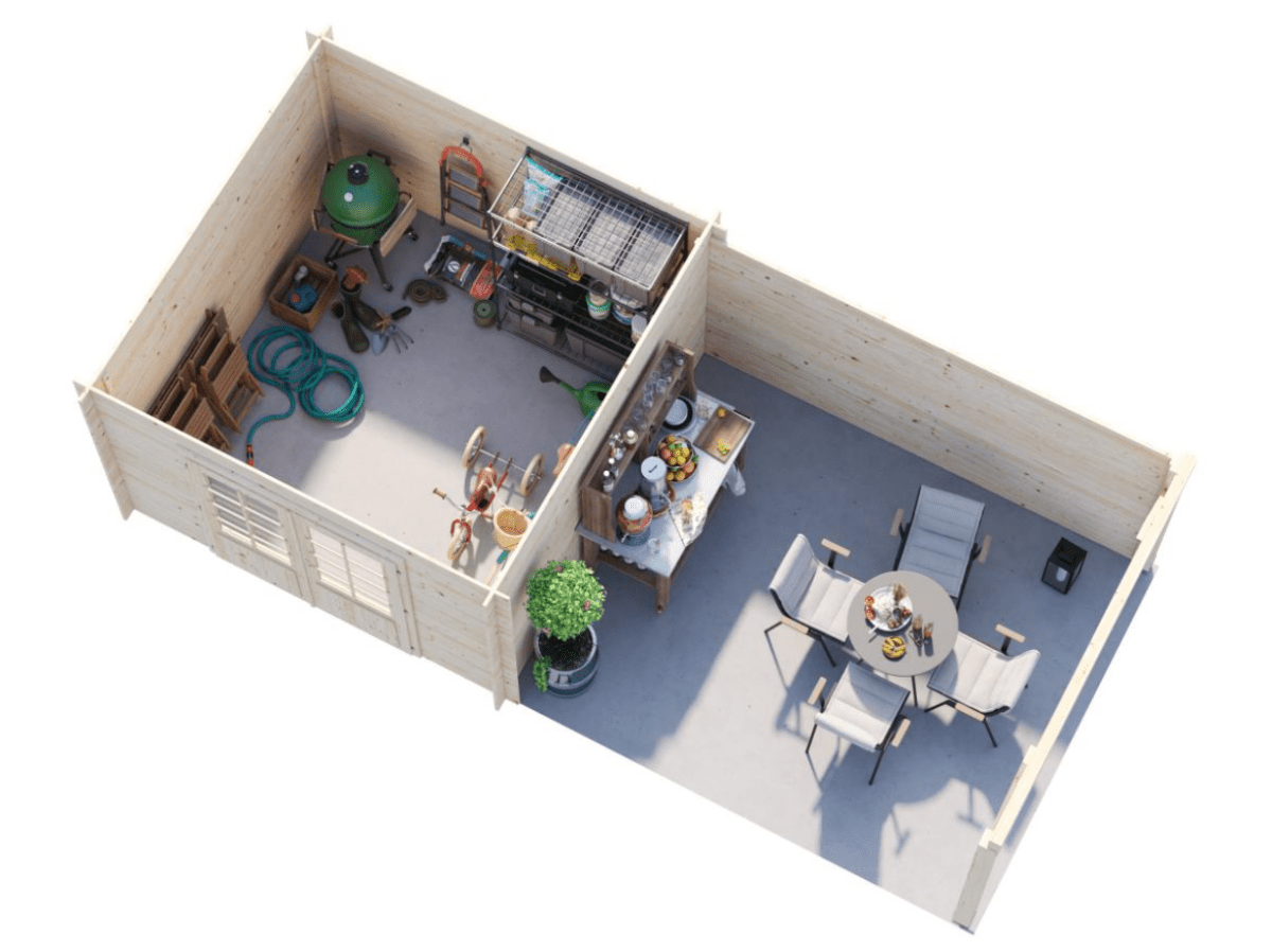 Šķūnis dārzam Elīna 8.7 + 10.0 m² - HOLDORS
