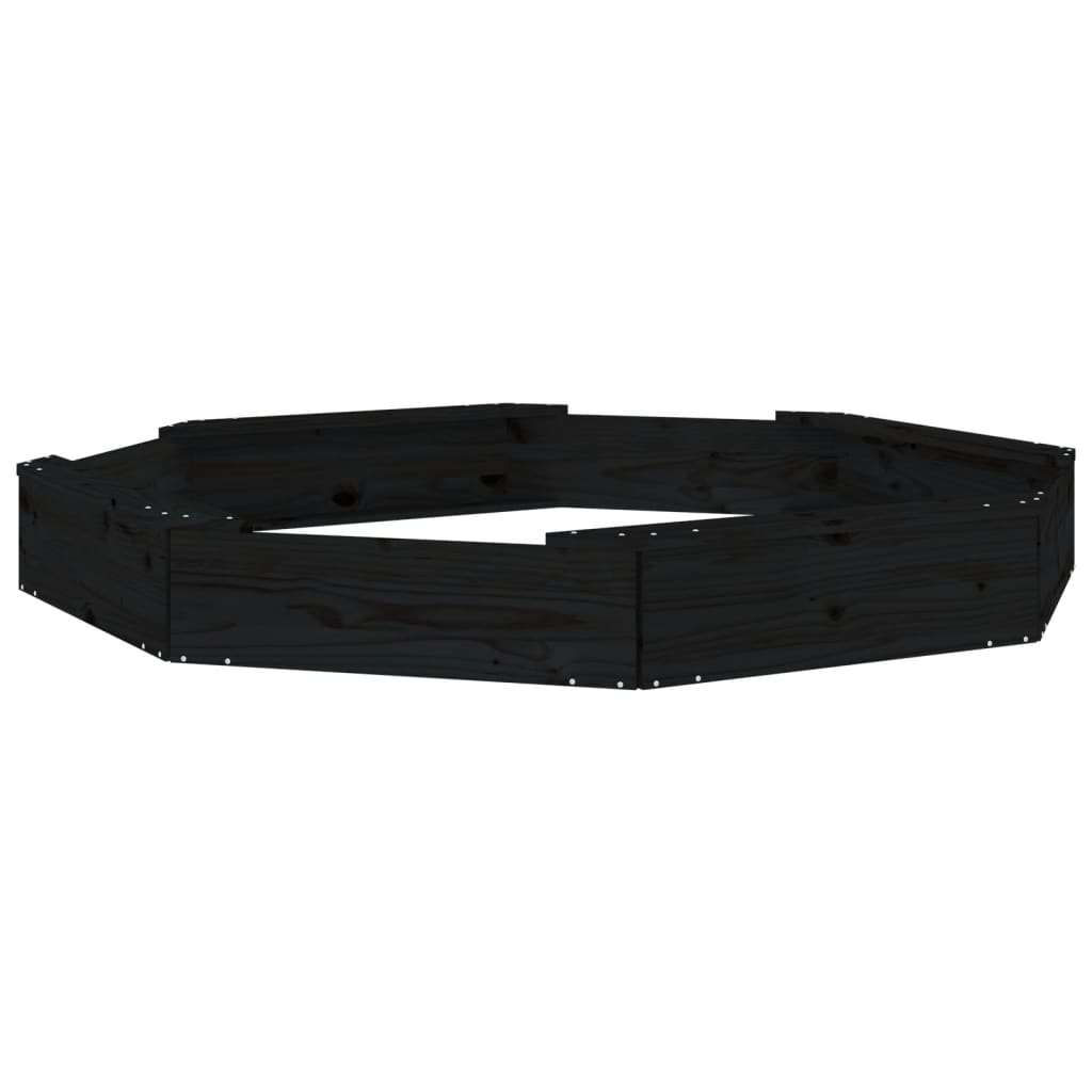 Smilšu Kaste Ar Sēdekļiem, Melna, Astoņstūra Forma, Priede - HOLDORS