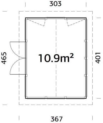 Stikla māja Isabella 10.9 m²
