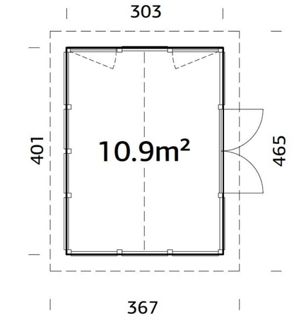 Stikla māja Isabella 10.9 m²