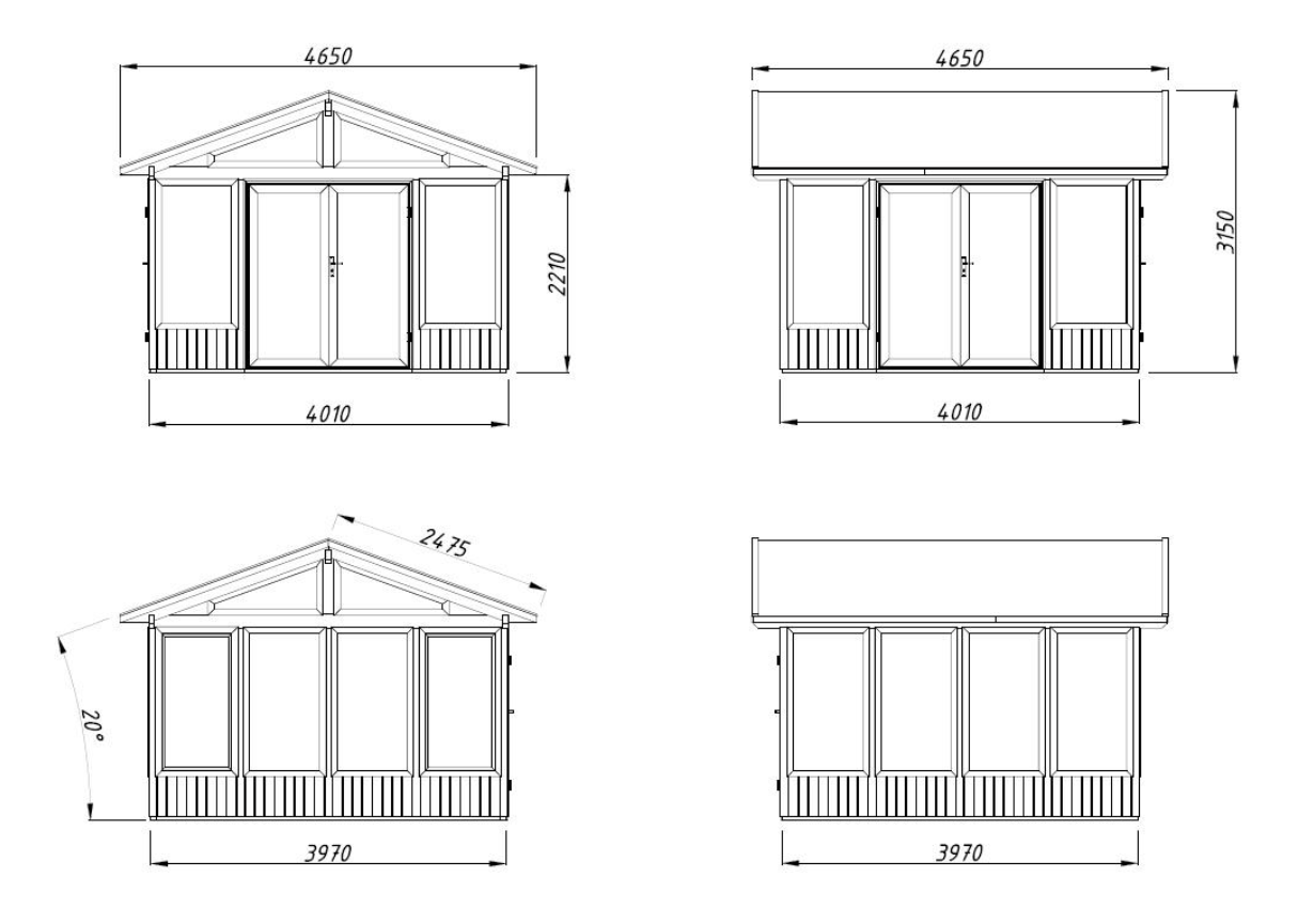 Stikla māja Isabella 14.7m²