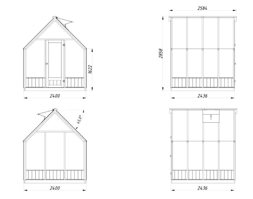 Stikla oranžērija Emīlija — 5.4 m² - HOLDORS