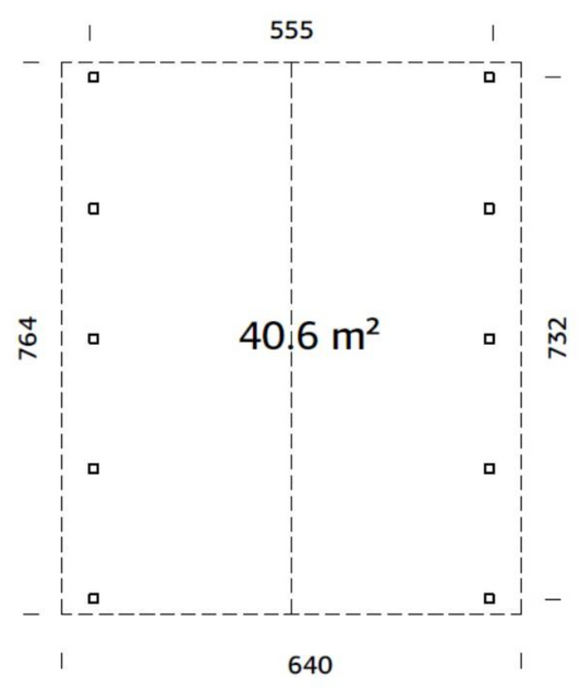 Transportlīdzekļu nojume Robis diviem braucamrikiem 40.6 m2