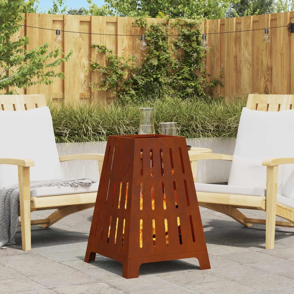 Uguns Bļoda Melna 50 X 50 X 70 Cm Novecināts Tērauds - HOLDORS