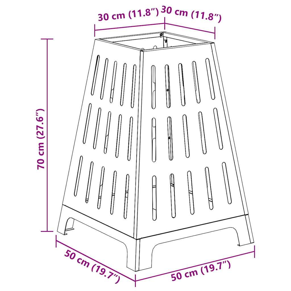 Uguns Bļoda Melna 50 X 50 X 70 Cm Novecināts Tērauds - HOLDORS