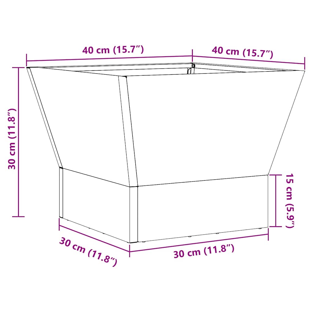 Uguns Bļoda Melns 40 X 40 X 35 Cm Novecināts Tērauds - HOLDORS
