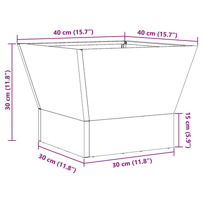 Uguns Bļoda Melns 40 X 40 X 35 Cm Novecināts Tērauds - HOLDORS