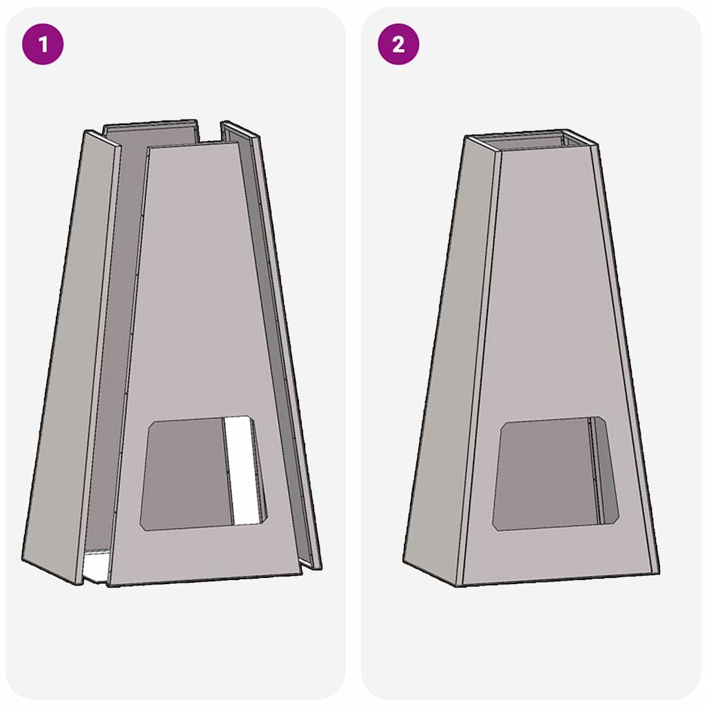 Uguns Bļoda Melns 50 X 35 X 100 Cm Novecināts Tērauds - HOLDORS