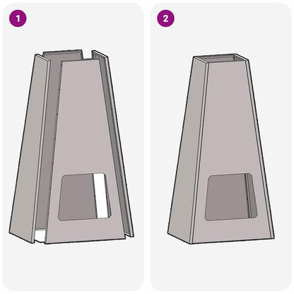 Uguns Bļoda Melns 50 X 35 X 100 Cm Novecināts Tērauds - HOLDORS