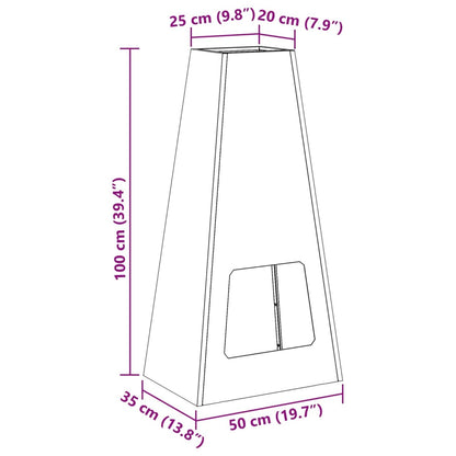 Uguns Bļoda Melns 50 X 35 X 100 Cm Novecināts Tērauds - HOLDORS
