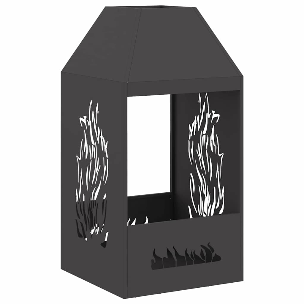 Uguns Bļoda Melns 50 X 50 X 100 Cm Novecināts Tērauds - HOLDORS