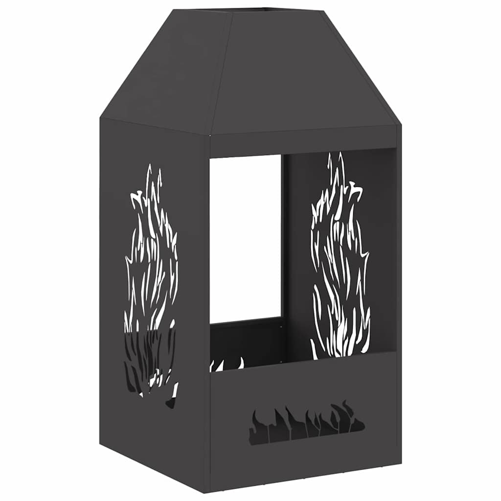 Uguns Bļoda Melns 50 X 50 X 100 Cm Novecināts Tērauds - HOLDORS