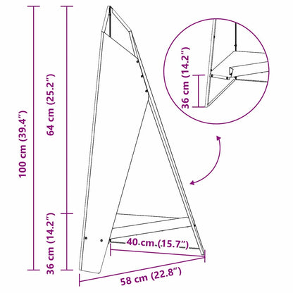 Uguns Bļoda Rūsa 58 X 40 X 100 Cm Novecināts Tērauds - HOLDORS