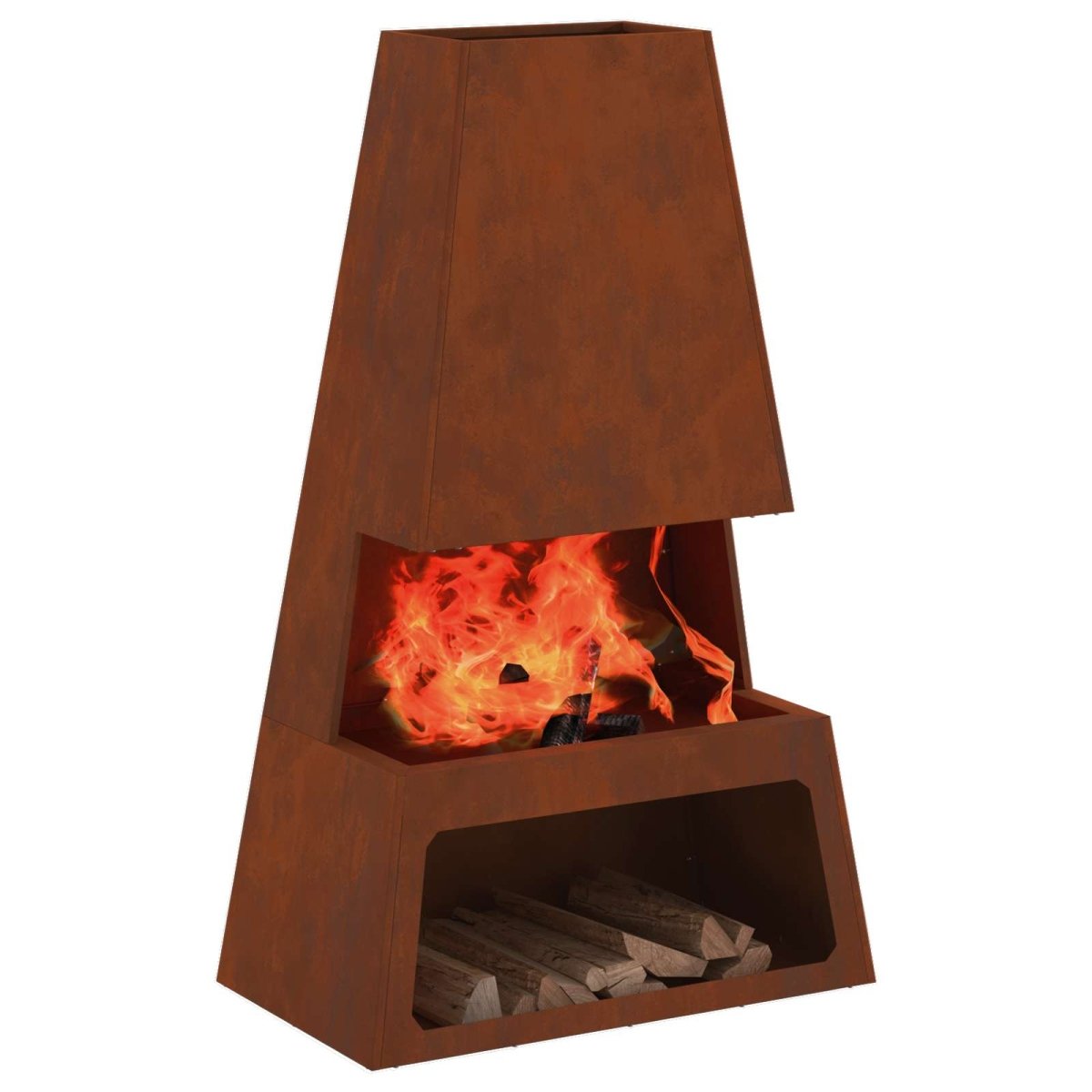 Uguns Bļoda Rūsa 60 X 35 X 100 Cm Novecināts Tērauds - HOLDORS