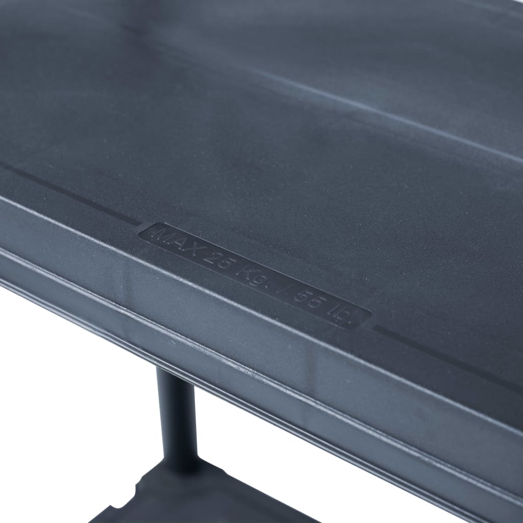 Uzglabāšanas Plaukts, Melns, 100 Kg, , Plastmasa - HOLDORS