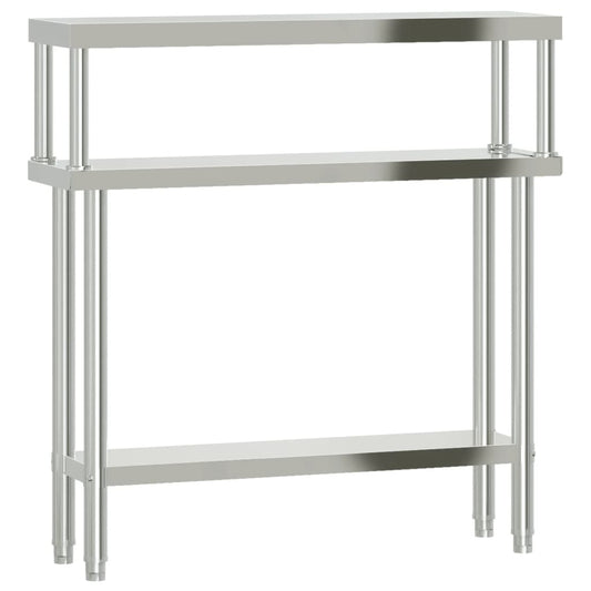 Virtuves Darba Galds Ar Plauktu, 110X30X120 Cm, Tērauds - HOLDORS